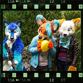 Eurofurence 2015 fursuit photoshoot. Preview picture of Ãri, Rave Fox, Silent Ravyn